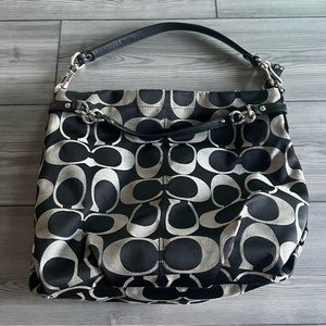 Coach Y2K Black & Gray Signature C Canvas Tote